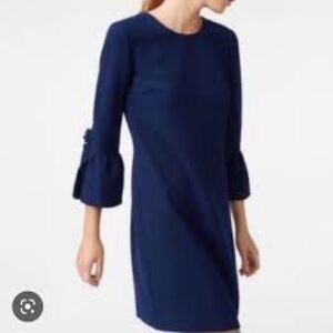 Club Monaco Archibelle Navy Blue Ruched Bell Sleeve Shift Dress Size 8